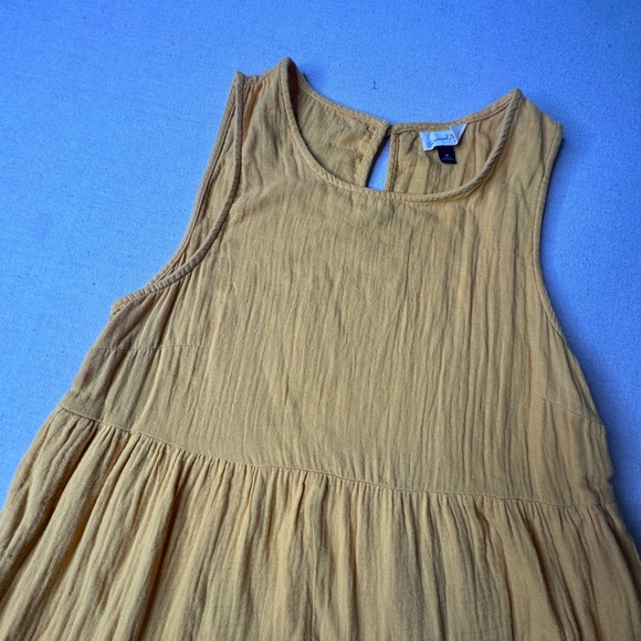 Universal Thread Dresses & Skirts - Universal Thread Mustard Yellow Cotton Gauze Tiered Sleeveless Mini Dress Medium